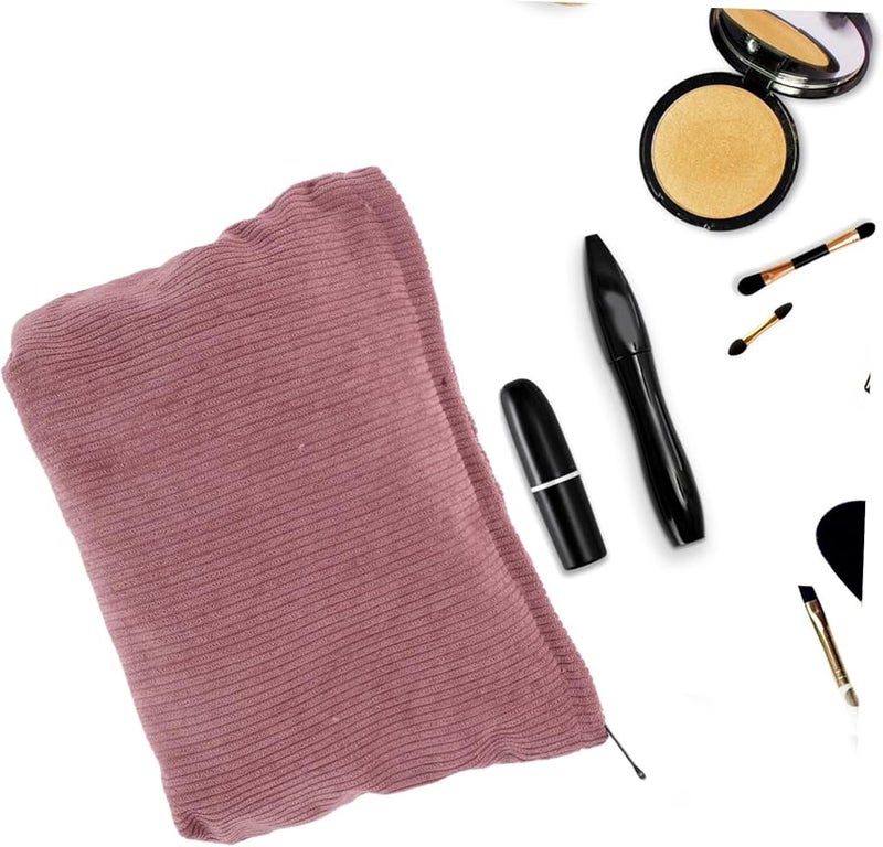 Corduroy Makeup Bag For Women Portable Toiletry Pouch Travel Essential Storage For Cosmetics Phone - Image 4